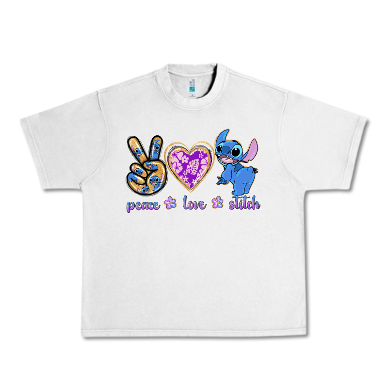 Peace Love Stitch Urban Heavy Tee by texasbilliewilder | Teevron