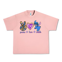 Salmon peace love stitch Urban Heavy Tee - texasbilliewilder