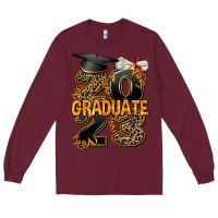 Burgundy 2023 graduate leopard Long Sleeve Tee - AdoDesignShop
