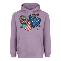 Lavender american flag leopard hearts Heavyweight Hoodie - MaliasSmallBusiness