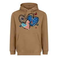 Toasted Coconut american flag leopard hearts Heavyweight Hoodie - MaliasSmallBusiness