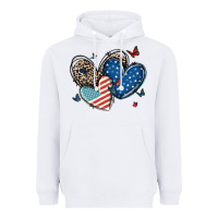 White american flag leopard hearts Heavyweight Hoodie - MaliasSmallBusiness