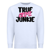 White true crime junkie Premium Sweatshirt - MaliasSmallBusiness