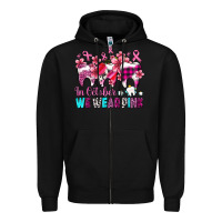 Black in october we wear pink cancer ribbon with teeth Zipper Hoodie - AdoDesignShop
