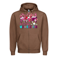 Chestnut in october we wear pink cancer ribbon with teeth Zipper Hoodie - AdoDesignShop