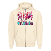 Sandshell in october we wear pink cancer ribbon with teeth Zipper Hoodie - AdoDesignShop