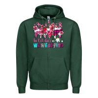 Sports Green in october we wear pink cancer ribbon with teeth Zipper Hoodie - AdoDesignShop