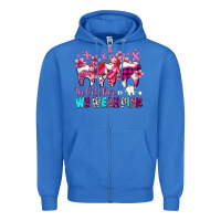 True Royal in october we wear pink cancer ribbon with teeth Zipper Hoodie - AdoDesignShop