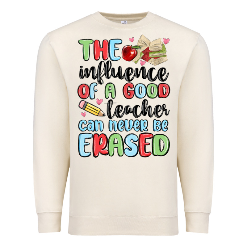The Influence Of A Good Teacher Can Never Be  Eras Premium Sweatshirt by MaliasSmallBusiness | Teevron