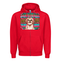 Red shih tzu floral tumbler Zipper Hoodie - Artiststas