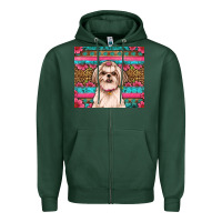 Sports Green shih tzu floral tumbler Zipper Hoodie - Artiststas