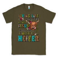 Army Green living life somewhere between jesus take the wheel Classic Tee - JahusDesignShop