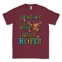 Burgundy living life somewhere between jesus take the wheel Classic Tee - JahusDesignShop