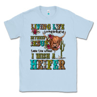 Dusty Blue living life somewhere between jesus take the wheel Classic Tee - JahusDesignShop