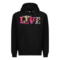 Black love with holstein cow Premium Hoodie - AdoDesignShop