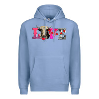 Colony Blue love with holstein cow Premium Hoodie - AdoDesignShop