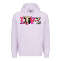 Lilac love with holstein cow Premium Hoodie - AdoDesignShop