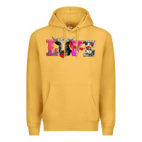Mustard love with holstein cow Premium Hoodie - AdoDesignShop