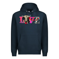 Navy love with holstein cow Premium Hoodie - AdoDesignShop