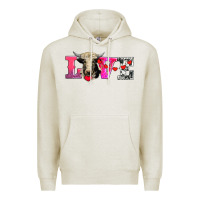 Oatmeal Heather love with holstein cow Premium Hoodie - AdoDesignShop