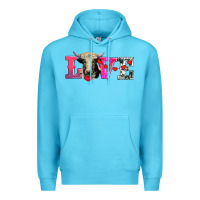 Ocean Blue love with holstein cow Premium Hoodie - AdoDesignShop