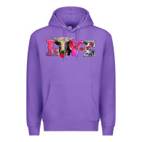 Purple love with holstein cow Premium Hoodie - AdoDesignShop
