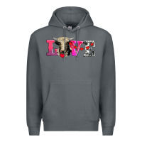 Rock love with holstein cow Premium Hoodie - AdoDesignShop