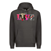Smoke love with holstein cow Premium Hoodie - AdoDesignShop