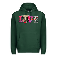 Sports Green love with holstein cow Premium Hoodie - AdoDesignShop