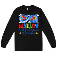 Black autism infinity seeing the world differently Long Sleeve Tee - JahusDesignShop