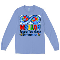 Colony Blue autism infinity seeing the world differently Long Sleeve Tee - JahusDesignShop