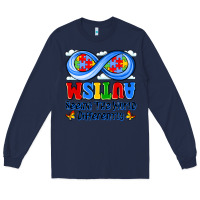 Navy autism infinity seeing the world differently Long Sleeve Tee - JahusDesignShop