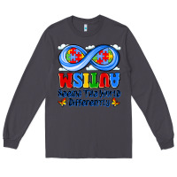 Smoke autism infinity seeing the world differently Long Sleeve Tee - JahusDesignShop