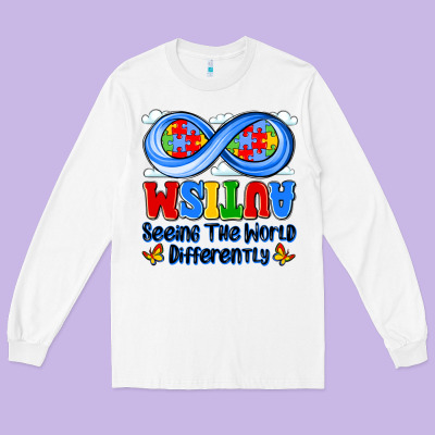 Autism Infinity Seeing The World Differently Long Sleeve Tee Designed By Jahusdesignshop