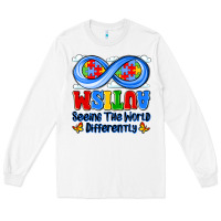 White autism infinity seeing the world differently Long Sleeve Tee - JahusDesignShop