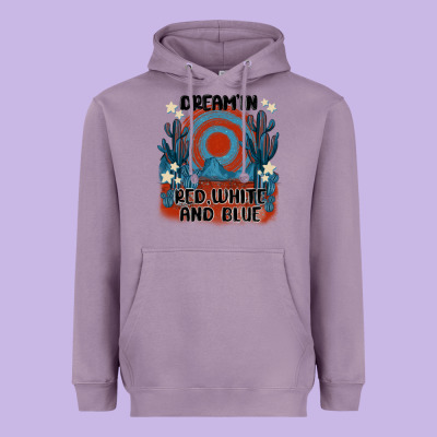Dream' In Red White And Blue Heavyweight Hoodie Designed By Maliassmallbusiness