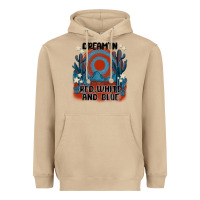 Mushroom dream' in red white and blue Heavyweight Hoodie - MaliasSmallBusiness