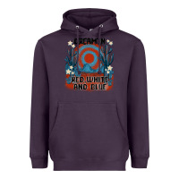 Plum dream' in red white and blue Heavyweight Hoodie - MaliasSmallBusiness