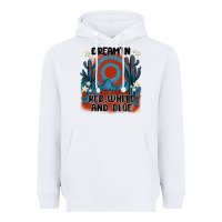 White dream' in red white and blue Heavyweight Hoodie - MaliasSmallBusiness
