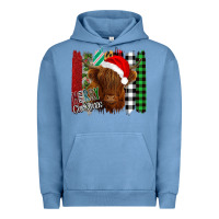 Pigment Pebble Blue Merry Christmas Cow Urban Hoodie - Bettercallsaul