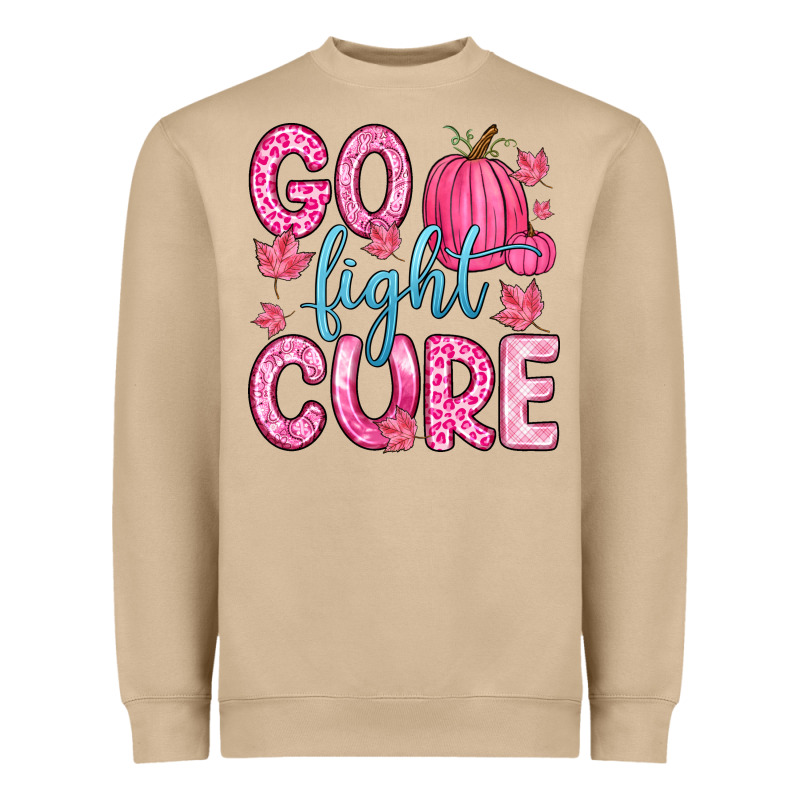 Go Fight Cure Heavyweight Sweatshirt by Zillion Design Studio | Teevron