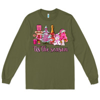 Army Green tis the season pink christmas Long Sleeve Tee - AdoDesignShop