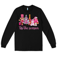 Black tis the season pink christmas Long Sleeve Tee - AdoDesignShop