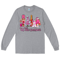 Heather Grey tis the season pink christmas Long Sleeve Tee - AdoDesignShop