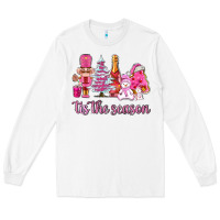 White tis the season pink christmas Long Sleeve Tee - AdoDesignShop