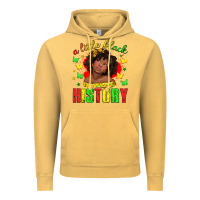 Vintage Mustard a little black history with girl juneteenth Vintage Hoodie - texasbilliewilder