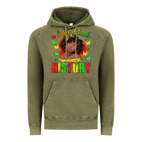 Vintage Olive a little black history with girl juneteenth Vintage Hoodie - texasbilliewilder