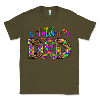 Army Green rainbow colors autism dad Classic Tee - AdoDesignShop