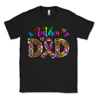 Black rainbow colors autism dad Classic Tee - AdoDesignShop