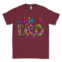 Burgundy rainbow colors autism dad Classic Tee - AdoDesignShop